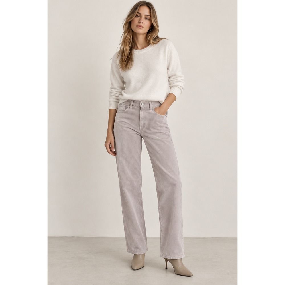 NEW Citizens of Humanity Neve Low Slung Corduroy Pants 27 Lavender Straight Leg